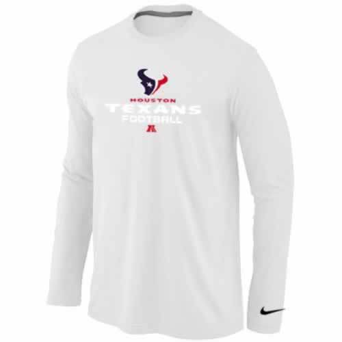 Nike Houston Texans white Critical Victory Long Sleeve NFL T-Shirt Cheap