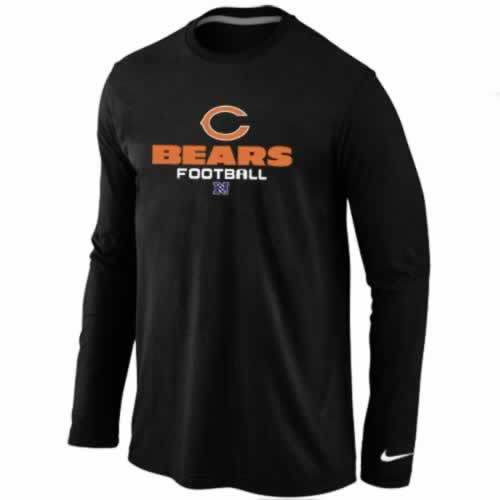 NIKE Chicago Bears black Critical Victory Long Sleeve NFL T-Shirt Cheap