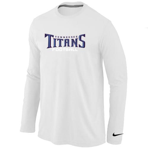 Nike Tennessee Titans Authentic font Long Sleeve T-Shirt White Cheap