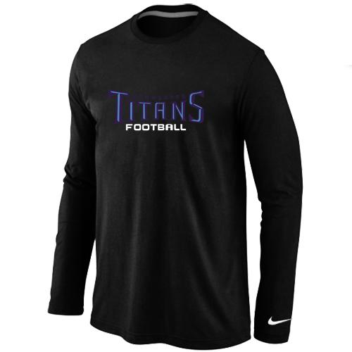 Nike Tennessee Titans Authentic font Long Sleeve T-Shirt Black Cheap