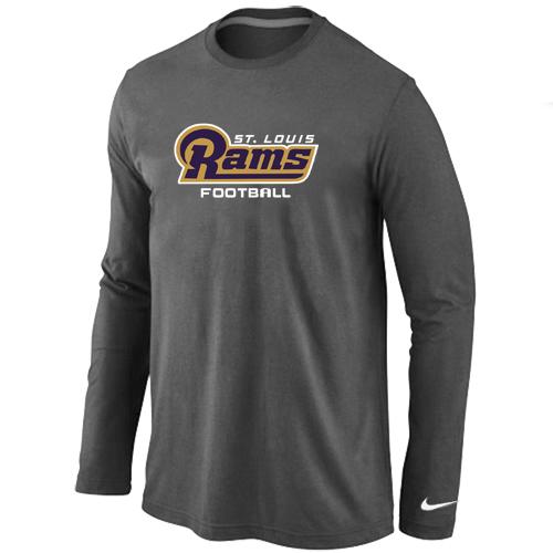 Nike St.Louis Rams Authentic font Long Sleeve T-Shirt D.Grey Cheap