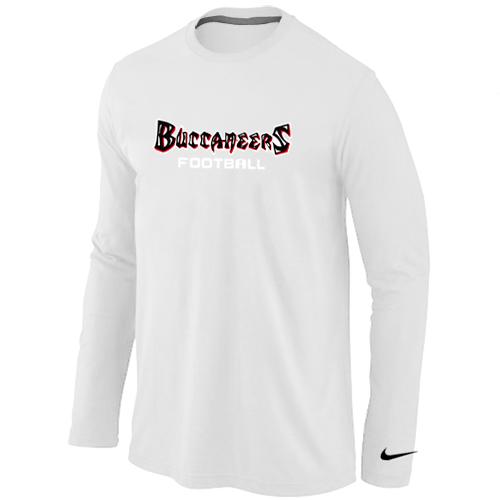 Nike Tampa Bay Buccaneers font Long Sleeve T-Shirt White Cheap