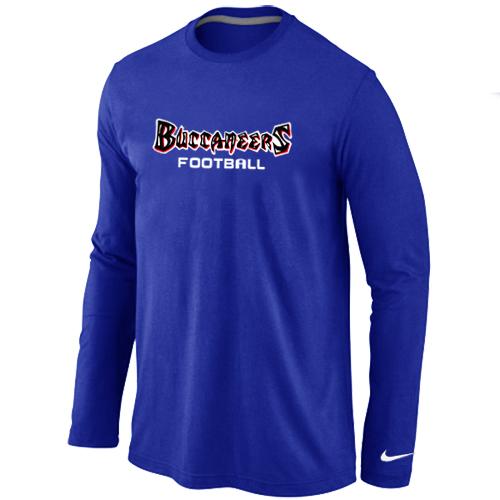 Nike Tampa Bay Buccaneers font Long Sleeve T-Shirt blue Cheap
