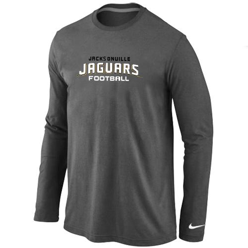 Nike Jacksonville Jaguars Authentic font Long Sleeve T-Shirt D.Grey Cheap