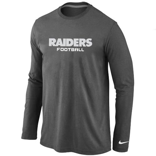Nike Oakland Raiders Authentic font Long Sleeve T-Shirt Cheap