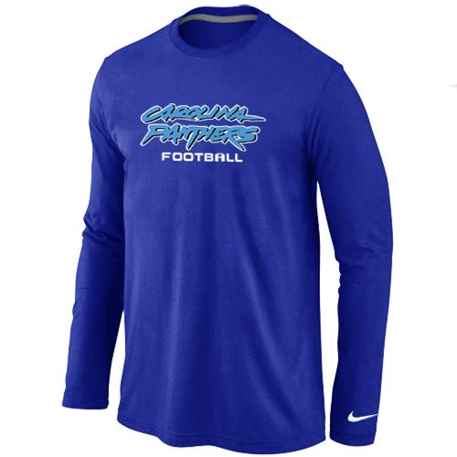 Nike Carolina Panthers Authentic font Long Sleeve T-Shirt blue Cheap