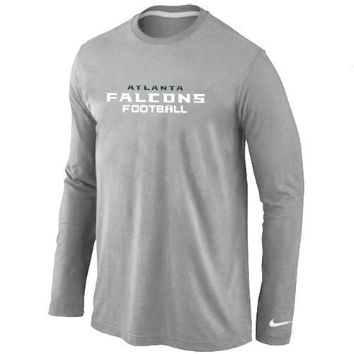 Nike Atlanta Falcons Authentic font Long Sleeve T-Shirt Grey Cheap