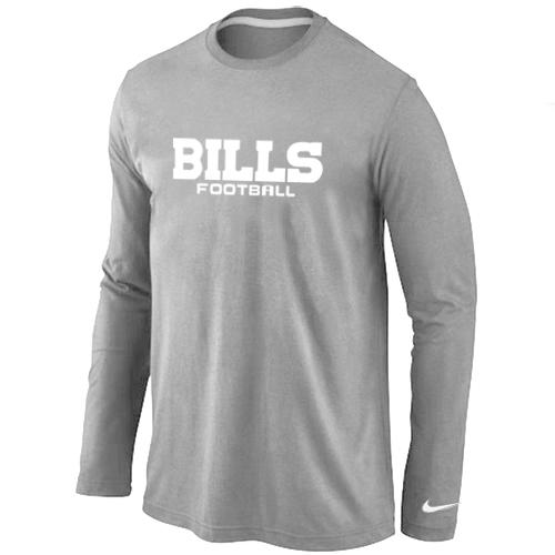 Nike Buffalo Bills Authentic font Long Sleeve T-Shirt Grey Cheap