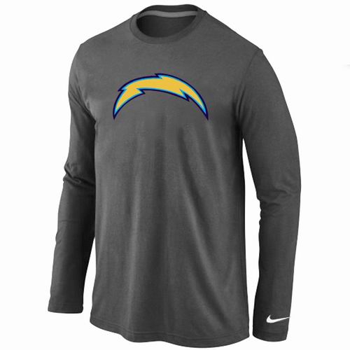 Nike San Diego Charger Logo Long Sleeve Dark Grey NFL T-Shirt Cheap