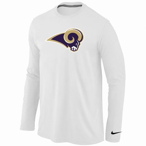 Nike St.Louis Rams Logo Long Sleeve White NFL T-Shirt Cheap
