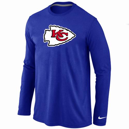 Nike Kansas City Chiefs Logo Long Sleeve Blue NFL T-Shirt Cheap