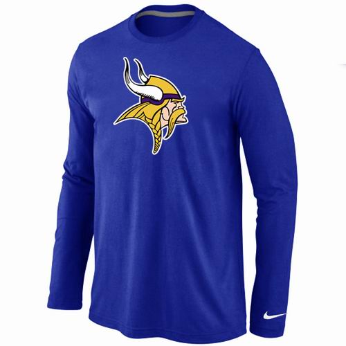 Nike Minnesota Vikings Logo Long Sleeve Blue NFL T-Shirt Cheap