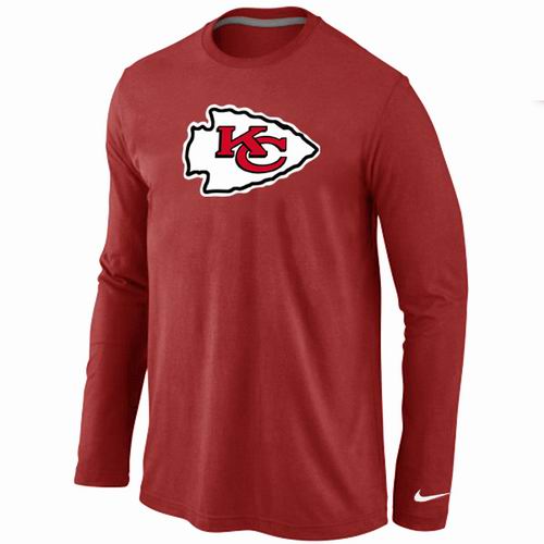 Nike Kansas City Chiefs Logo Long Sleeve Red NFL T-Shirt Cheap