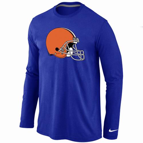 Nike Cleveland Browns Logo Long Sleeve Blue NFL T-Shirt Cheap