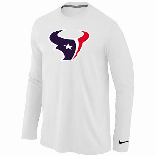 Nike Houston Texans Logo Long Sleeve White NFL T-Shirt Cheap