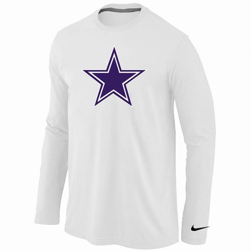 Nike Dallas Cowboys Logo Long Sleeve White NFL T-Shirt Cheap
