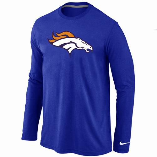 Nike Denver Broncos Logo Long Sleeve Blue NFL T-Shirt Cheap