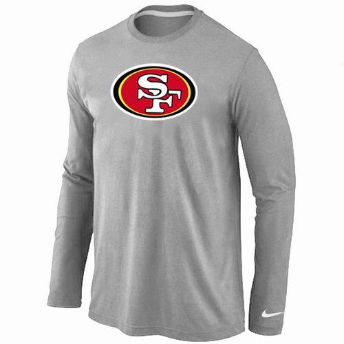Nike San Francisco 49ers Logo Grey Long Sleeve NFL T-Shirt Cheap