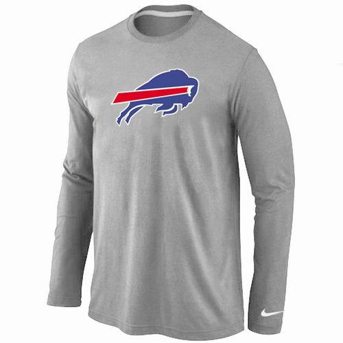 Nike Buffalo Bills Logo Grey Long Sleeve NFL T-Shirt Cheap