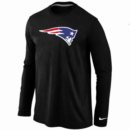 Nike New England Patriots Logo Black Long Sleeve NFL T Shirt Cheap