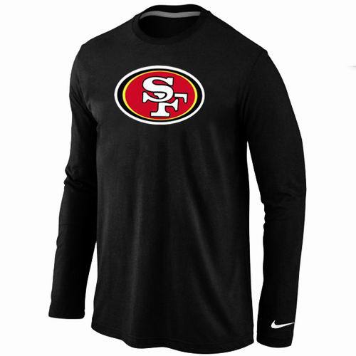 Nike San Francisco 49ers Logo Black Long Sleeve NFL T Shirt Cheap