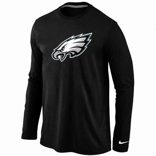 Nike Philadelphia Eagles Logo Black Long Sleeve NFL T Shirt Cheap