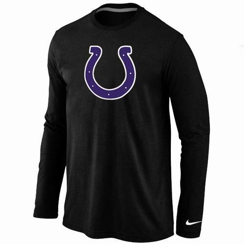 Nike Indianapolis Colts Logo Black Long Sleeve NFL T Shirt Cheap