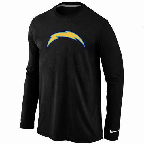 Nike San Diego Charger Logo Black Long Sleeve NFL T Shirt Cheap