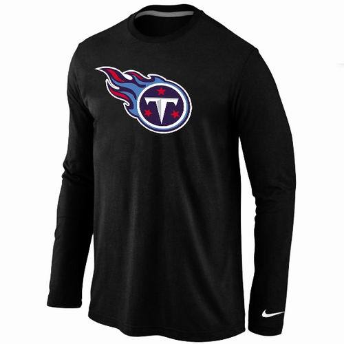 Nike Tennessee Titans Logo Black Long Sleeve NFL T Shirt Cheap