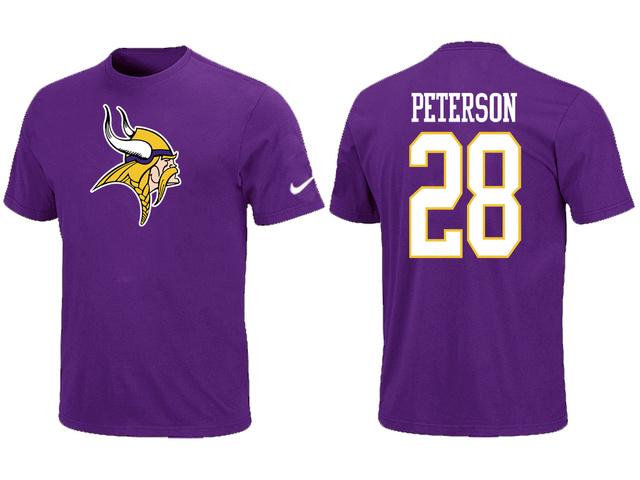 Nike Minnesota Vikings 28 Adrian Peterson Name & Number purple NFL T-Shirt Cheap