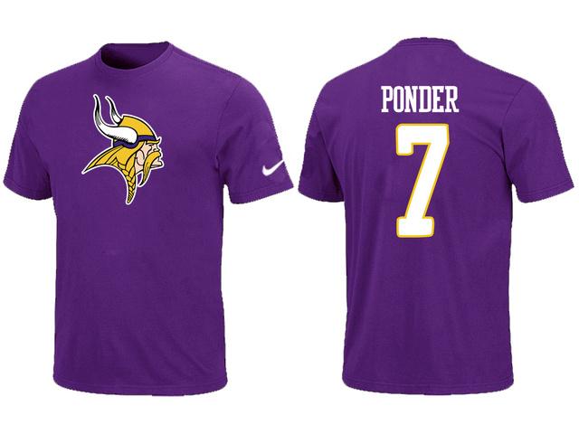 Nike Minnesota Vikings Christian Ponder Name & Number purple NFL T-Shirt Cheap