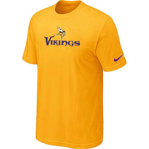 Nike Minnesota Vikings Authentic Logo Yellow NFL T-Shirt Cheap