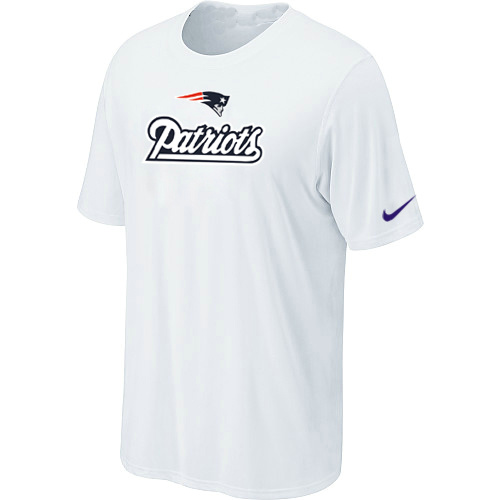 Nike New England Patriots Authentic Logo White NFL T-Shirt Cheap