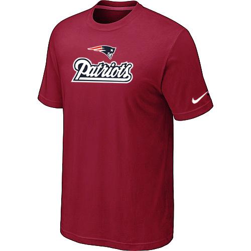 Nike New England Patriots Authentic Logo Red NFL T-Shirt Cheap