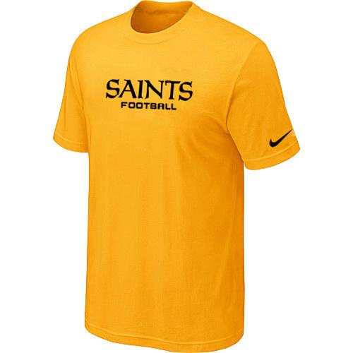 Nike New Orleans Saints Sideline Legend Authentic Font Yellow NFL T-Shirt Cheap