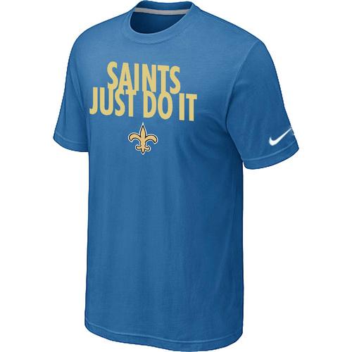 Nike New Orleans Saints Just Do It light Blue NFL T-Shirt Cheap