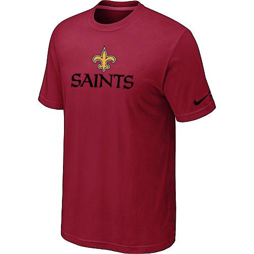 Nike New Orleans Saints Authentic Logo Red NFL T-Shirt Cheap