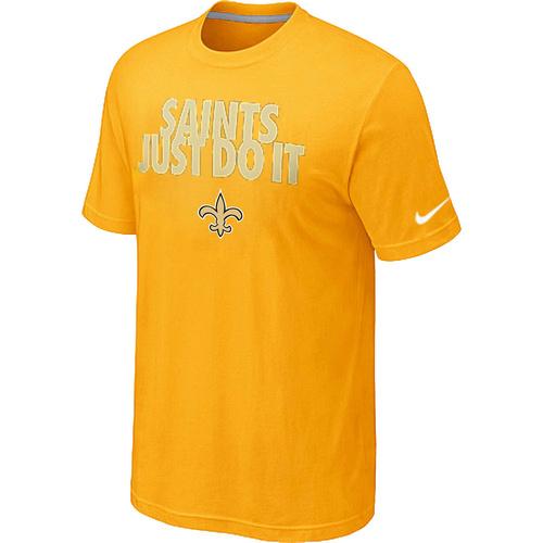 Nike New Orleans Saints Just Do It Yellow NFL T-Shirt Cheap