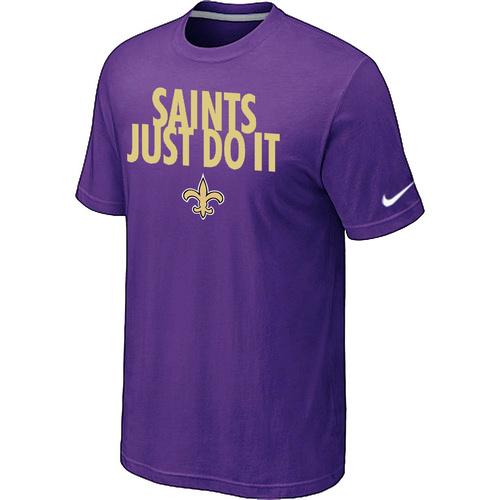 Nike New Orleans Saints Just Do It Purple NFL T-Shirt Cheap