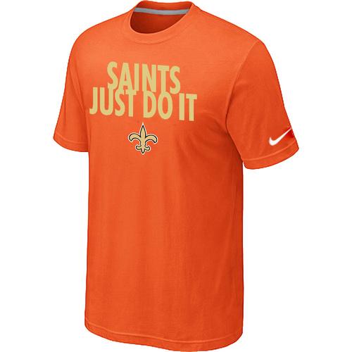 Nike New Orleans Saints Just Do It Orange NFL T-Shirt Cheap