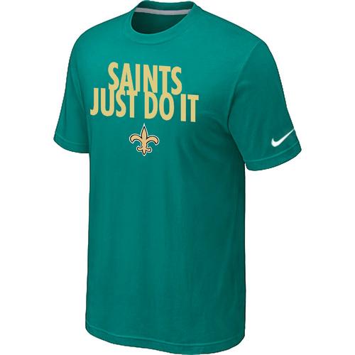 Nike New Orleans Saints Just Do It Green NFL T-Shirt Cheap