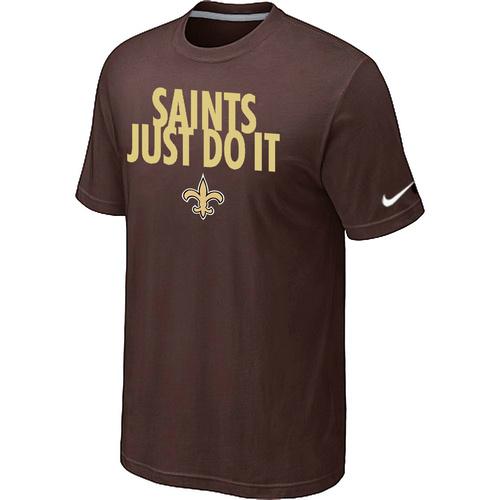 Nike New Orleans Saints Just Do It Brown NFL T-Shirt Cheap