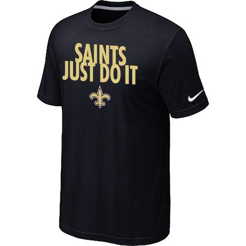 Nike New Orleans Saints Just Do It Black NFL T-Shirt Cheap