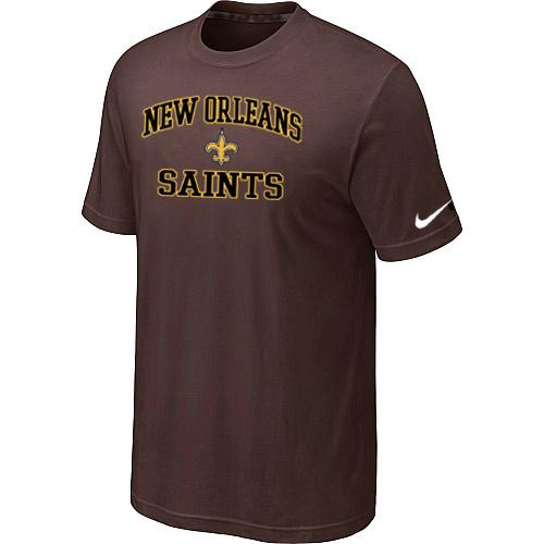 New Orleans Saints Heart & Soul Brown T-Shirt Cheap