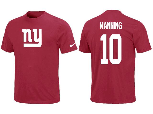 Nike New York Giants 10 Eli Manning Name & Number Red NFL T-Shirt Cheap