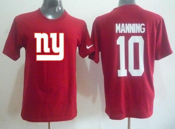 New York Giants 10 Eli Manning Name & Number T-Shirt Red Cheap