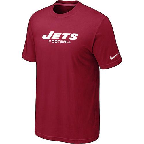 Nike New York Jets Sideline Legend Authentic Font Dri-FIT Red NFL T-Shirt Cheap