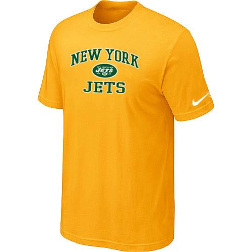 New York Jets Heart & Soul Yellow T-Shirt Cheap