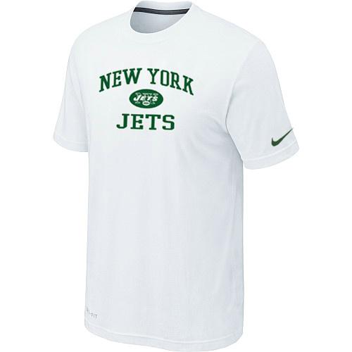 New York Jets Heart & Soul White T-Shirt Cheap