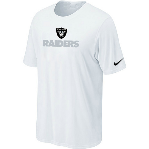 Nike Oakland Raiders Authentic Logo White NFL T-Shirt Cheap
